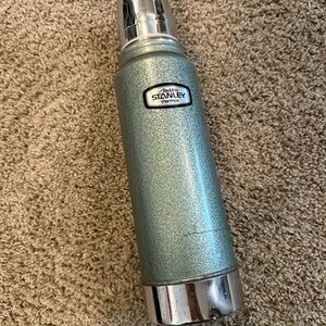 Vintage Aladdin Stanley Stainless Steel 32oz Green Thermos No. 100 cup 11 Stoppe